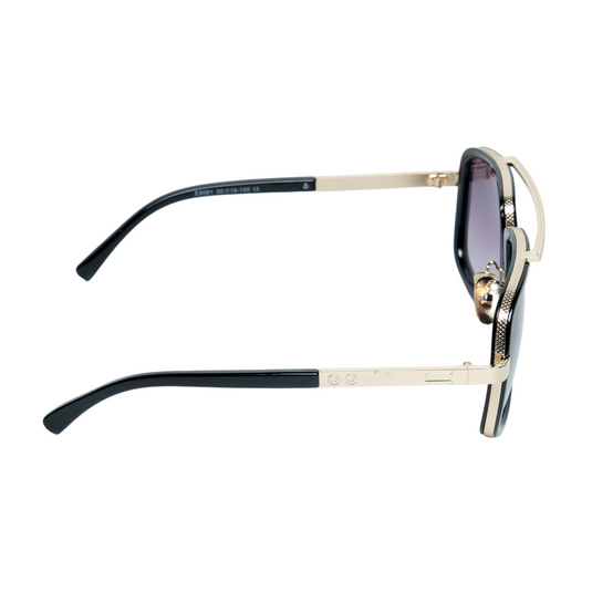 Chokore  Vintage Metal Frame Aviator Sunglasses ( Dark Blue & Gold )