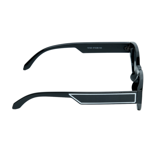 Chokore Chokore Vintage Cat-Eye Oversized Sunglasses (Black with White Outline) 