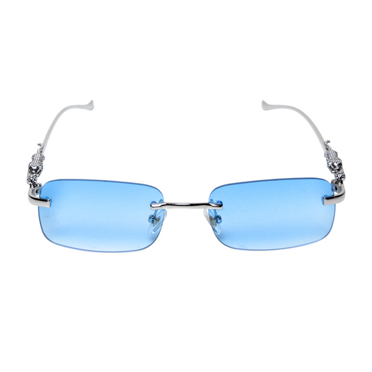 Chokore Rectangular Leopard Sunglasses (Blue)