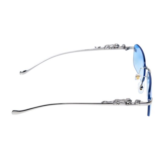 Chokore Rectangular Leopard Sunglasses (Blue)