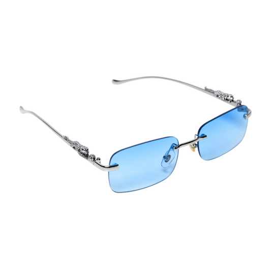 Chokore Rectangular Leopard Sunglasses (Blue)