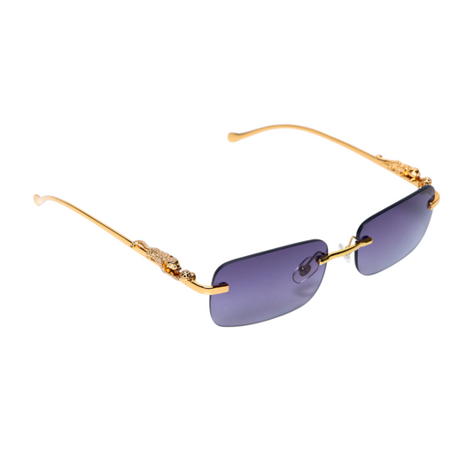 Chokore Rectangular Leopard Sunglasses (Black)