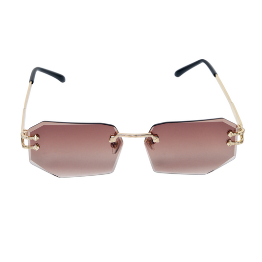 ChokoreUltra Protection  Rimless Sunglasses (Brown)