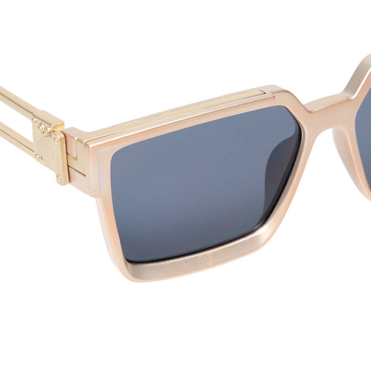 Chokore Fashion Rectangular Full-Rim UV Sunglasses (Golden & Black)