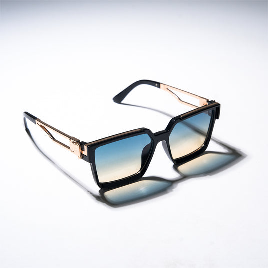 Chokore Fashion Rectangular Full-Rim UV Sunglasses (Black)