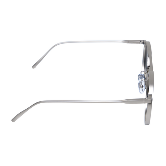 Chokore Aviator Round-Frame Metal Sunglasses (Silver and Black)