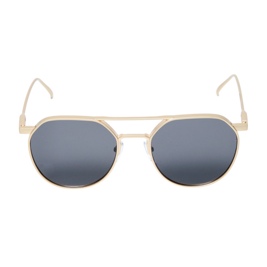 Chokore Aviator Round-Frame Metal Sunglasses (Golden & Black)