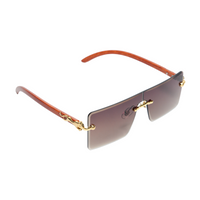 Chokore Chokore Rimless Leopard Square Sunglasses (Brown)
