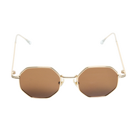 Chokore Chokore Octagon-shaped Metal Sunglasses (Gold & Brown)