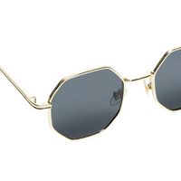 Chokore Chokore Octagon-shaped Metal Sunglasses (Gold & Gray)