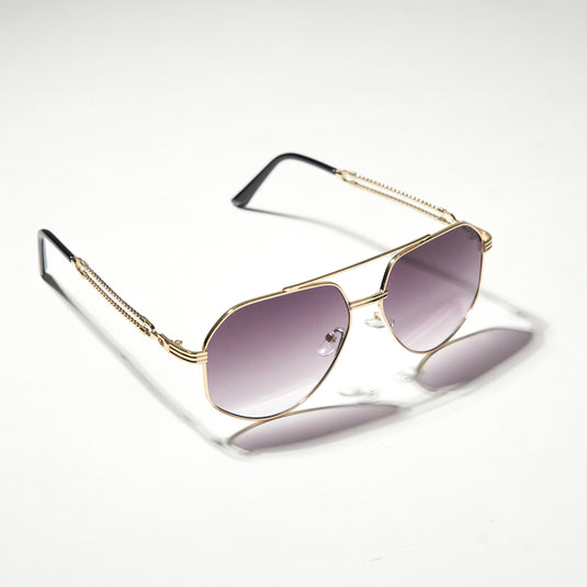 Chokore Double Bridge Aviator Sunglasses with Stylish Temple (Purple)