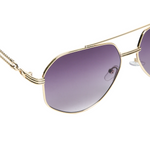 Chokore Chokore Double Bridge Aviator Sunglasses with Stylish Temple (Purple) 