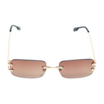 Chokore  Chokore Rimless Rectangular Metal Sunglasses (Brown)