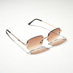 Chokore Chokore Rectangular Sunglasses with Thick Temple (Leopard) Chokore Vintage Style Rimless Sunglasses (Brown)