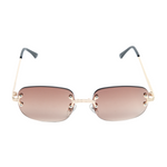 Chokore Chokore Bold Square Sunglasses with UV 400 protection (Black) Chokore Vintage Style Rimless Sunglasses (Brown)