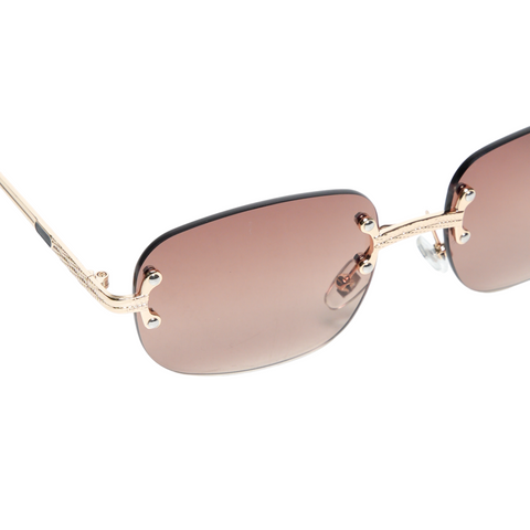 Chokore Vintage Style Rimless Sunglasses Brown
