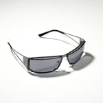 Chokore  Chokore Hollow Metallic Wrap-around Sunglasses (Black-Gray)