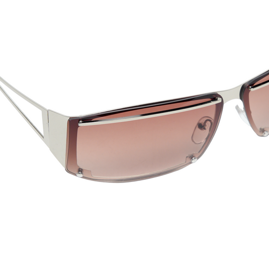 Chokore Hollow Metallic Wrap-around Sunglasses (Brown)