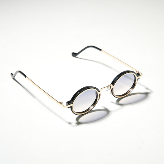 Chokore Round Punk Sunglasses with UV400 Protection (Black & Gold)