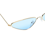 Chokore Chokore Triangular Cat-eye Metal Sunglasses (Blue & Gold) 