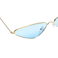 Chokore Chokore Triangular Cat-eye Metal Sunglasses (Blue & Gold)