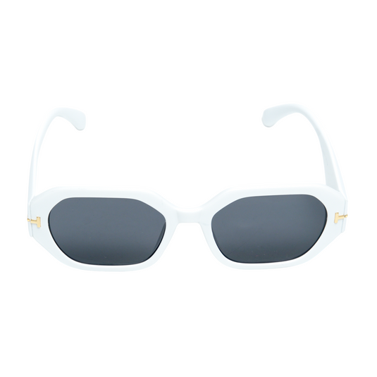Chokore Square Sunglasses with Thick Temple (White)