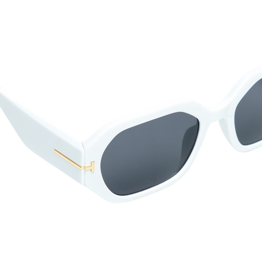 Chokore Square Sunglasses with Thick Temple (White)