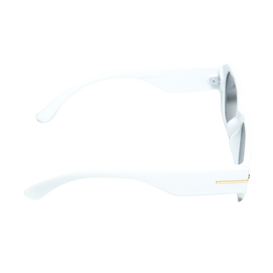 Chokore Square Sunglasses with Thick Temple (White)