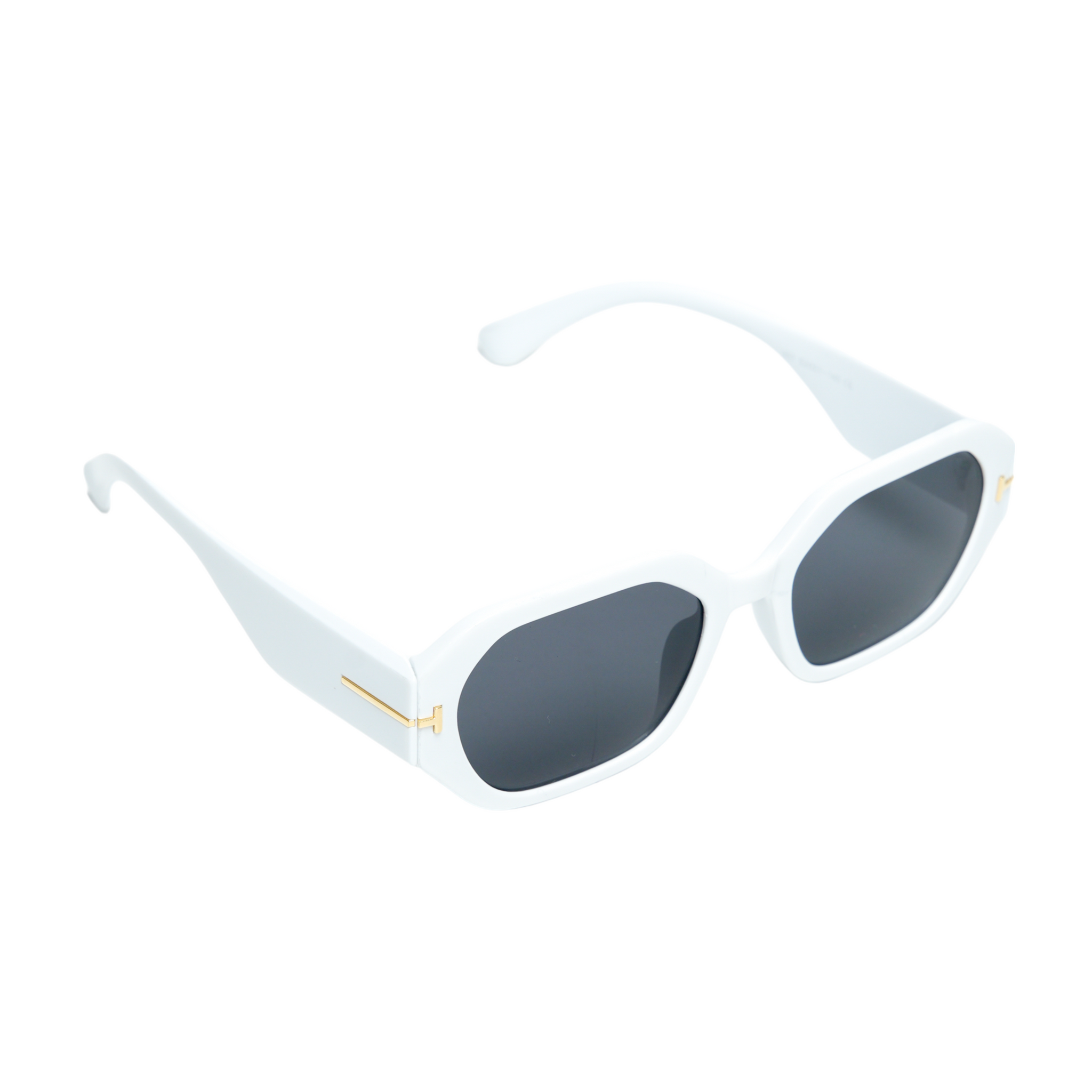 Chokore Square Sunglasses with Thick Temple (White)