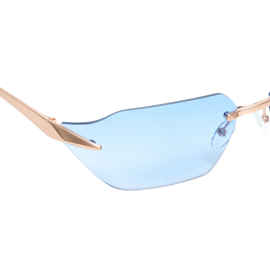 Chokore Rimless Wrap-around Sunglasses (Blue)