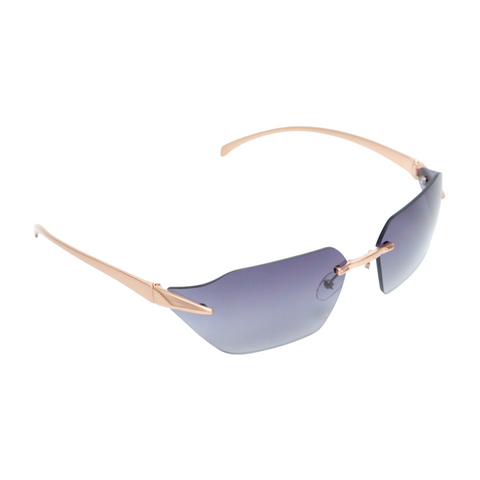 Rimless wrap around sunglasses hot sale