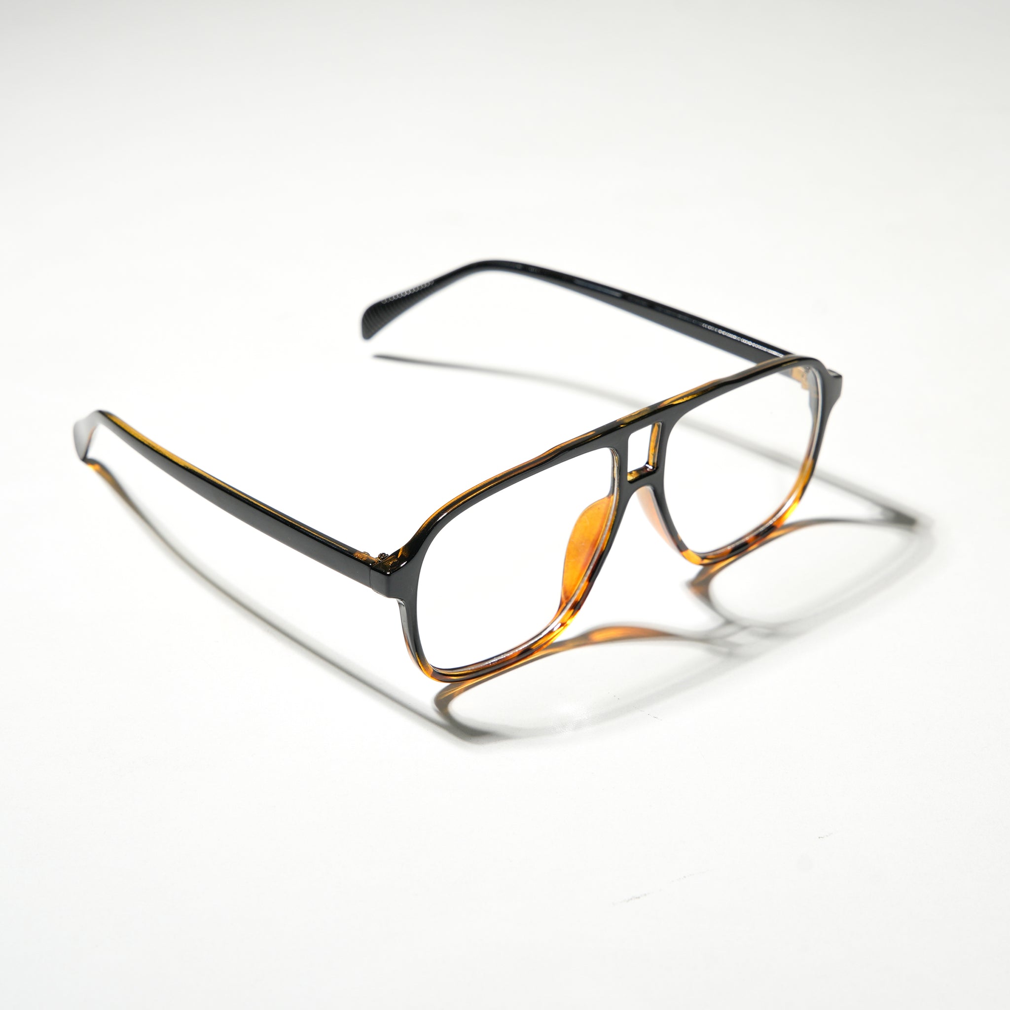 Chokore Square Clear Glasses (Black & Brown)