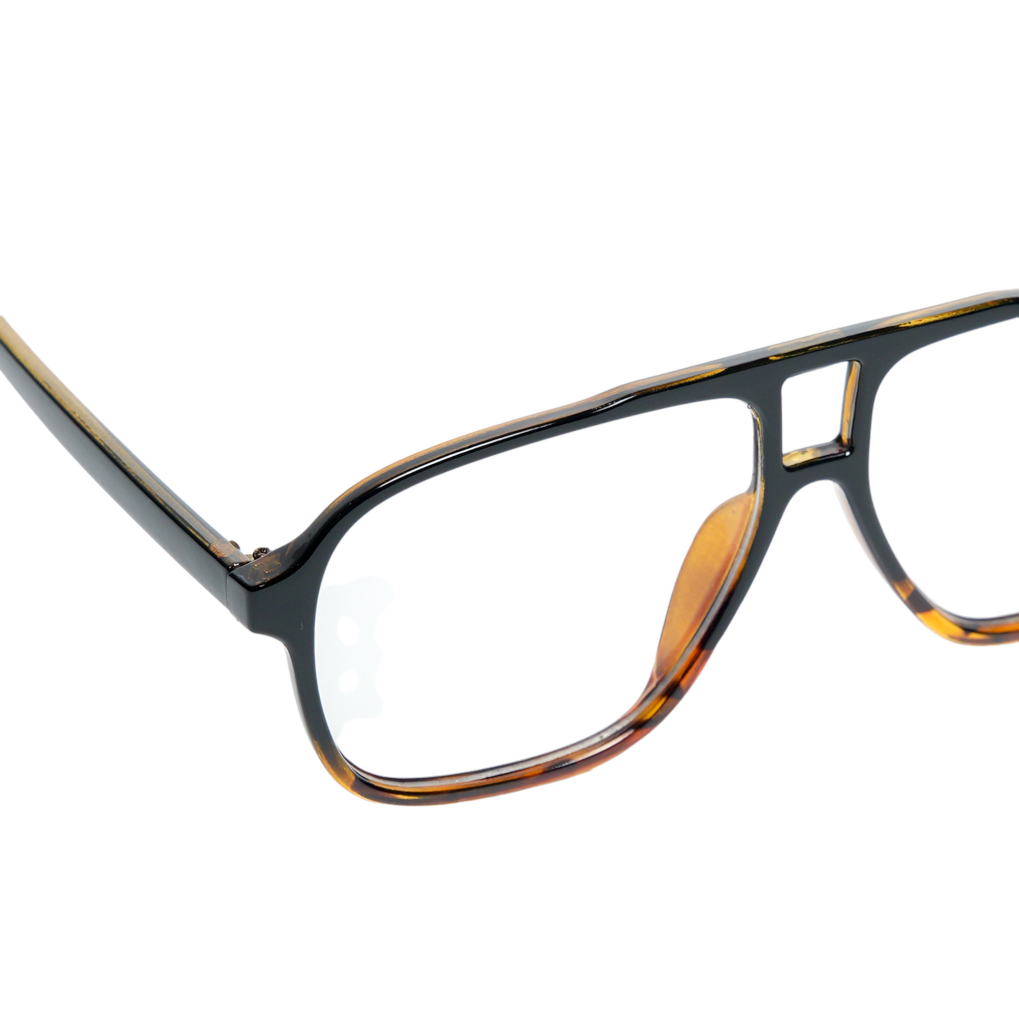 Chokore Square Clear Glasses (Black & Brown)
