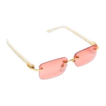 Chokore Chokore Rimless Rectangular Sunglasses with Acetate Frame (Red) 