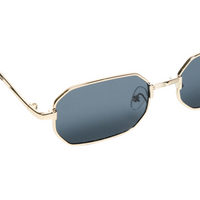Chokore Chokore Rectangular Edgy Sunglasses (Black & Gold)