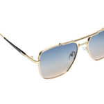 Chokore Chokore Retro Double Bridge Double Beam Sunglasses (Blue & Gold) 