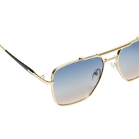 Chokore Chokore Retro Double Bridge Double Beam Sunglasses (Blue & Gold)