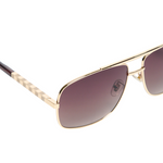Chokore Chokore Retro Double Bridge Sunglasses with UV400 Protection (Brown & Gold) 