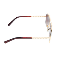 Chokore Chokore Retro Double Bridge Sunglasses with UV400 Protection (Brown & Gold)