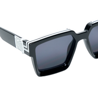 Chokore Chokore Oversized Stripes Square Sunglasses (Black)