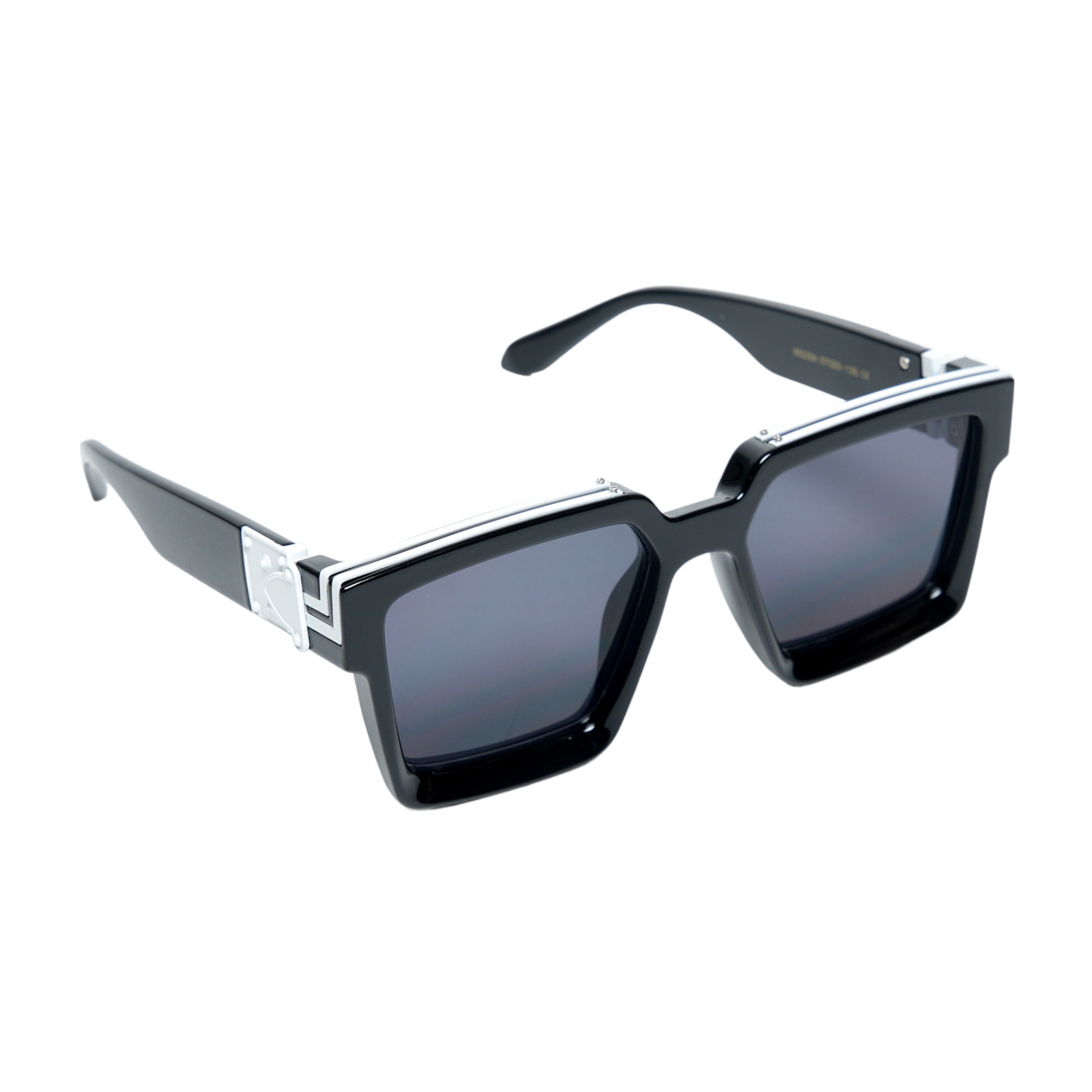 Chokore Oversized Stripes Square Sunglasses (Black)
