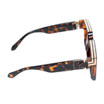 Chokore Chokore Oversized Stripes Square Sunglasses (Brown) 