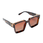 Chokore Chokore Oversized Stripes Square Sunglasses (Brown) 