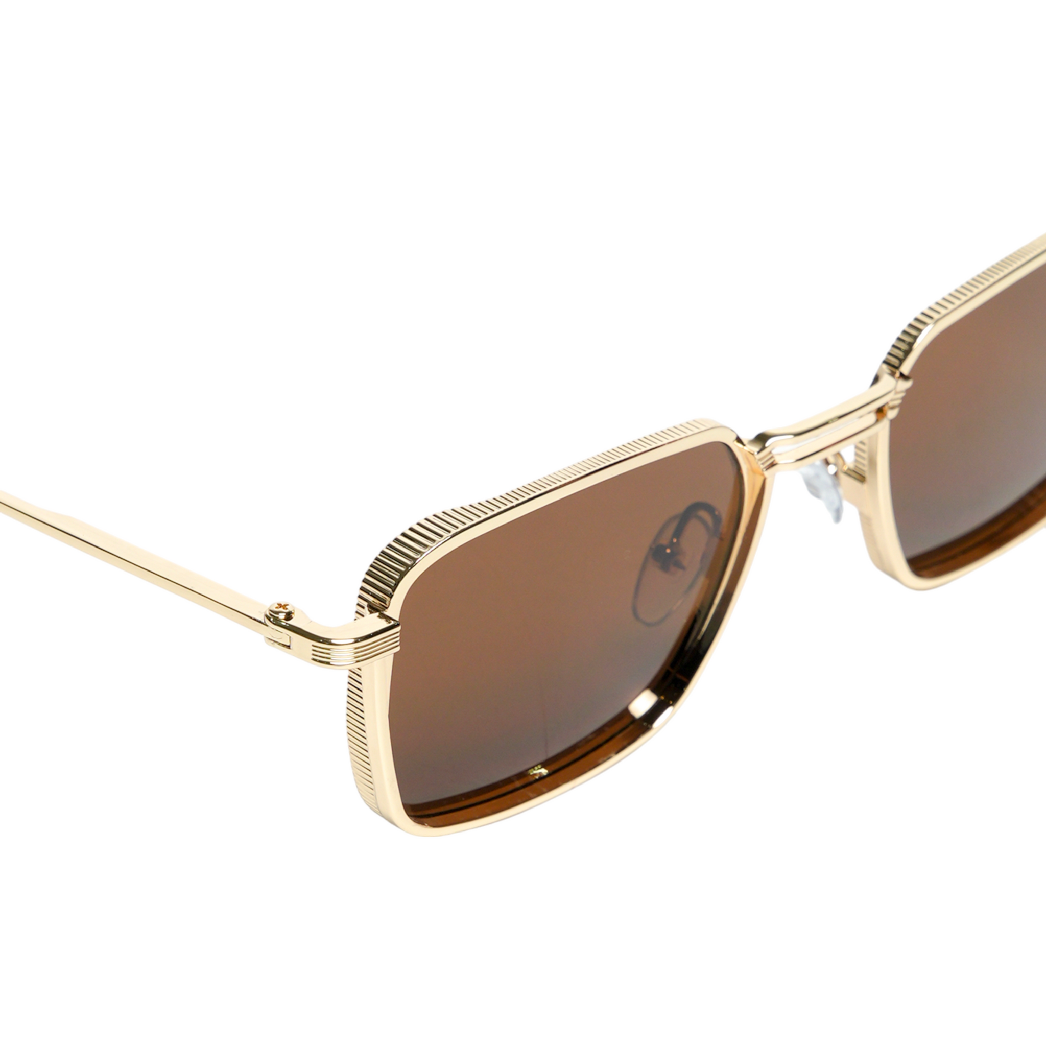 Chokore Double Beam Designer Metal Sunglasses (Brown)