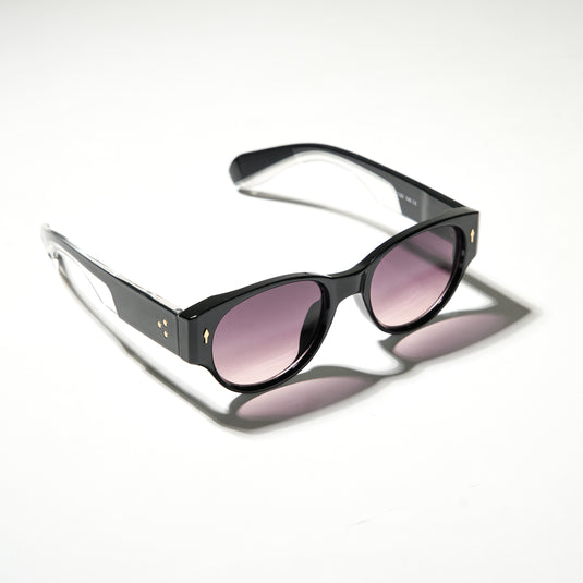 Chokore Trendy Round Sunglasses with Thick Temple (Black)
