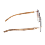 Chokore Chokore Rimless Oversized Sunglasses with Wooden Temple (Brown) 