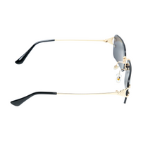 Chokore Chokore Rimless Rectangular Sunglasses with Metal Temple (Gray)