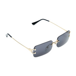 Chokore Chokore Rimless Rectangular Sunglasses with Metal Temple (Gray) 