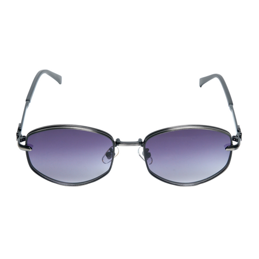 Chokore Classic Round Metal Sunglasses (Black & Gray)