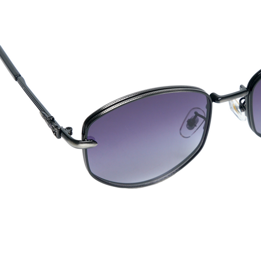 Chokore Classic Round Metal Sunglasses (Black & Gray)